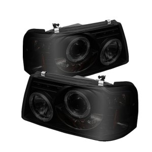 Ford Ranger Headlights - SPYDER - LED Halo Projector - Black Smoke - `01-`11