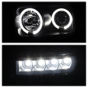 Ford F250 Headlights - SPYDER - LED Halo Projector - Black Smoke - `08-`10