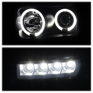 Ford F250 Headlights - SPYDER - LED Halo Projector - Black Smoke - `08-`10