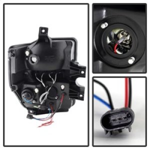 Ford F350 Headlights - SPYDER - LED Halo Projector - Black Smoke - `08-`10