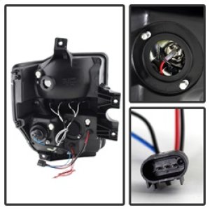 Ford F350 Headlights - SPYDER - LED Halo Projector - Black Smoke - `08-`10