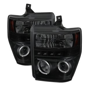 Ford F350 Headlights - SPYDER - LED Halo Projector - Black Smoke - `08-`10 Ford F350 Headlights - SPYDER - LED Halo Projector - Black Smoke - `08-`10