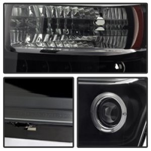 Ford F350 Headlights - SPYDER - LED Halo Projector - Black Smoke - `08-`10