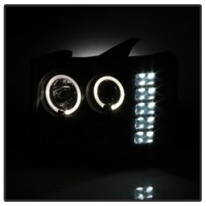 GMC Sierra 2500 Headlights - SPYDER - LED Halo Projector - Black Smoke - `07-`13