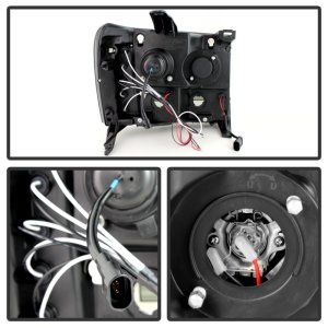 GMC Sierra 2500 Headlights - SPYDER - LED Halo Projector - Black Smoke - `07-`13