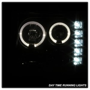 GMC Sierra 2500 Headlights - SPYDER - LED Halo Projector - Black Smoke - `07-`13