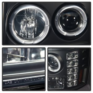 GMC Sierra 2500 Headlights - SPYDER - LED Halo Projector - Black Smoke - `07-`13