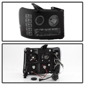 GMC Sierra 2500 Headlights - SPYDER - LED Halo Projector - Black Smoke - `07-`13