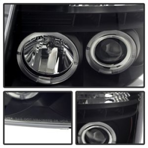 Nissan Titan Headlights - SPYDER - Projector LED Halo - Black Smoke - `04-`14