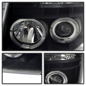 Nissan Titan Headlights - SPYDER - Projector LED Halo - Black Smoke - `04-`14