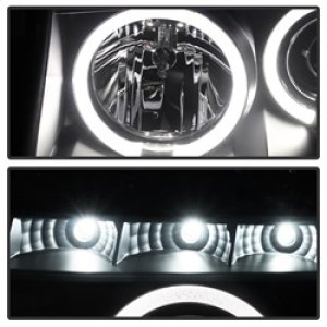 Nissan Titan Headlights - SPYDER - Projector LED Halo - Black Smoke - `04-`14