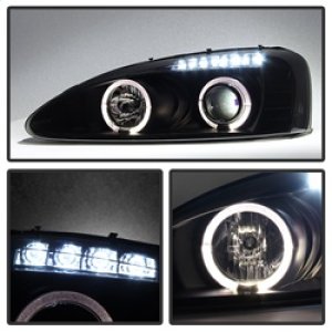 Pontiac Grand Prix Headlights - SPYDER - Projector LED Halo - Black Smoke - `04-`08
