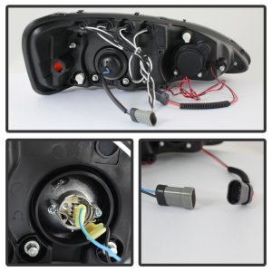 Pontiac Grand Prix Headlights - SPYDER - Projector LED Halo - Black Smoke - `04-`08