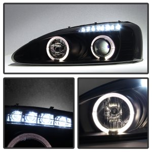 Pontiac Grand Prix Headlights - SPYDER - Projector LED Halo - Black Smoke - `04-`08