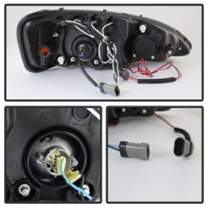 Pontiac Grand Prix Headlights - SPYDER - Projector LED Halo - Black Smoke - `04-`08