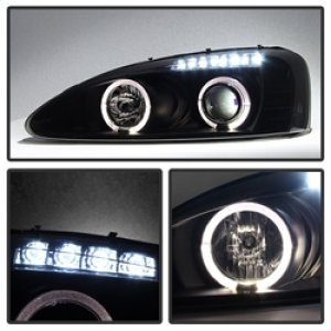 Pontiac Grand Prix Headlights - SPYDER - Projector LED Halo - Black Smoke - `04-`08