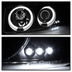 GMC Sierra 1500 Headlights - SPYDER - CCFL Halo LED Projector - Black Smoke - `99-`06
