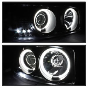 GMC Sierra 2500 Headlights - SPYDER - CCFL Halo LED Projector - Black Smoke - `99-`06