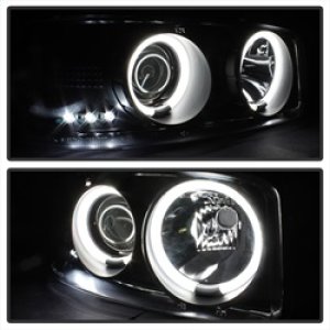 GMC Sierra 2500 Headlights - SPYDER - CCFL Halo LED Projector - Black Smoke - `99-`06