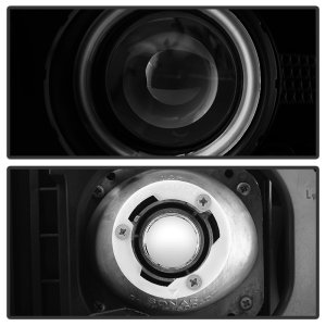 GMC Sierra 2500 Headlights - SPYDER - CCFL Halo LED Projector - Black Smoke - `99-`06