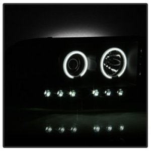 Dodge Ram 1500 Headlights - SPYDER - Projector CCFL Halo LED - Black Smoke - `02-`05