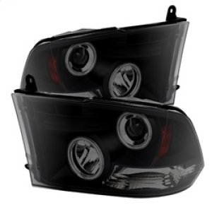Dodge Ram 1500 Headlights - SPYDER - CCFL Halo LED - Blk Smke - Black Smoke - `09-`14