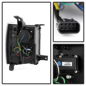 Chevrolet Silverado 1500 Headlight Set - SPYDER - Projector + Light Bar DRL - Black - `14-`16