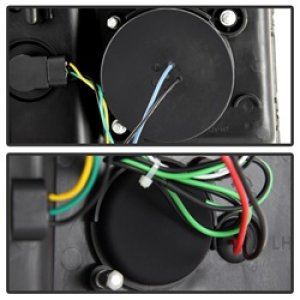 Chevrolet Silverado 1500 Headlight Set - SPYDER - Projector + Light Bar DRL - Black - `14-`16