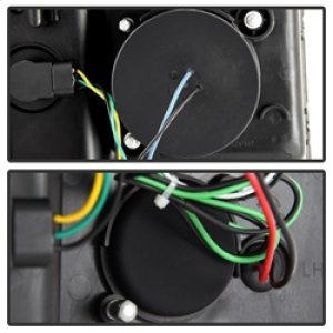 Chevrolet Silverado 1500 Headlight Set - SPYDER - Projector + Light Bar DRL - Black - `14-`16