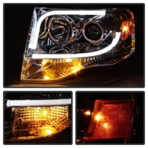Ford Expedition Headlights - SPYDER - Projector - Light Tube DRL - Chrome - `07-`13