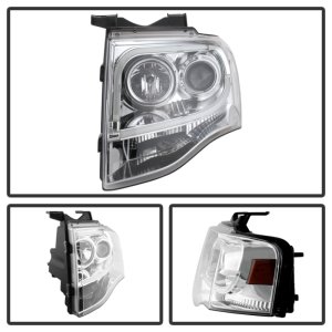 Ford Expedition Headlights - SPYDER - Projector - Light Tube DRL - Chrome - `07-`13