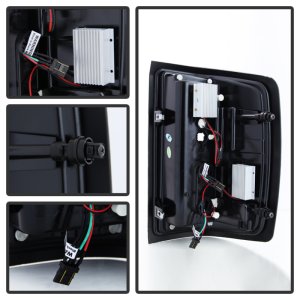 GMC 3500 Dually LED Tail Lights - SPYDER - Light Bar - Black Smoke - `15-`19