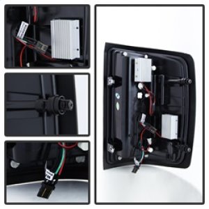 GMC 3500 Dually LED Tail Lights - SPYDER - Light Bar - Black Smoke - `15-`19