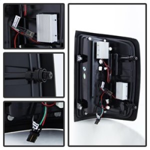 GMC 3500 Dually LED Tail Lights - SPYDER - Light Bar - Black Smoke - `15-`19