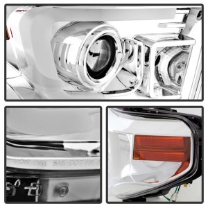 Toyota Tundra Headlights - SPYDER - Projector + Light Bar DRL - Chrome - `14-`16