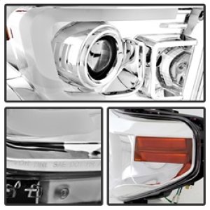 Toyota Tundra Headlights - SPYDER - Projector + Light Bar DRL - Chrome - `14-`16