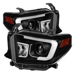 Toyota Tundra Headlights - SPYDER - Projector Headlights - Light Bar DRL - Black - `14-`16