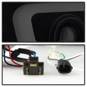 Toyota Tundra Headlights - SPYDER - Light Bar DRL, Projector - Black Smoke - `14-`16