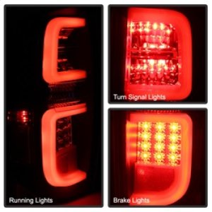 Toyota Tundra LED Tail Lights - SPYDER - Light Bar - Black - `14-`16