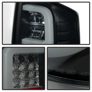 Toyota Tundra LED Tail Lights - SPYDER - Light Bar - Black Smoke - `14-`16
