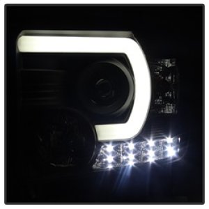 GMC Sierra Headlights - SPYDER - Projector, Light Bar DRL - Black - `14-`16