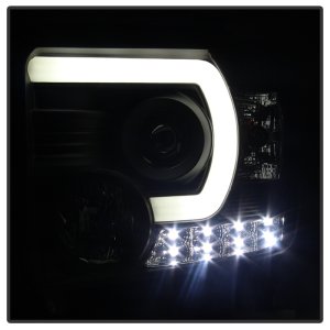 GMC Sierra Headlights - SPYDER - Projector, Light Bar DRL - Black - `14-`16