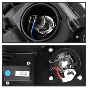 GMC Sierra Headlights - SPYDER - Projector, Light Bar DRL - Black - `14-`16