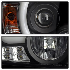 GMC Sierra Headlights - SPYDER - Projector, Light Bar DRL - Black - `14-`16