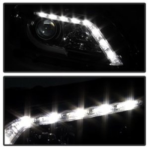Honda Accord Headlights - SPYDER - Light Bar DRL - Black - `13-`15