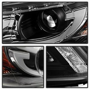 Honda Accord Headlights - SPYDER - Light Bar DRL - Black - `13-`15