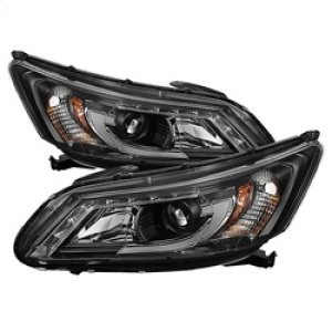 Honda Accord Headlights - SPYDER - Light Bar DRL - Black - `13-`15