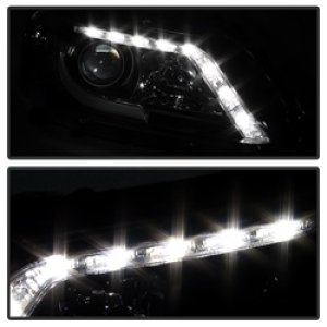 Honda Accord Headlights - SPYDER - Light Bar DRL - Black - `13-`15