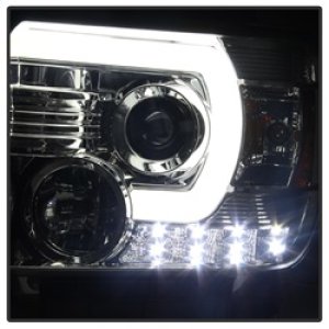 GMC Sierra Headlights - SPYDER - Projector Light Bar DRL - Chrome - `14-`16
