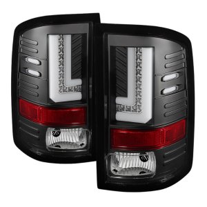 GMC Sierra LED Tail Lights - SPYDER - Black - `14-`16